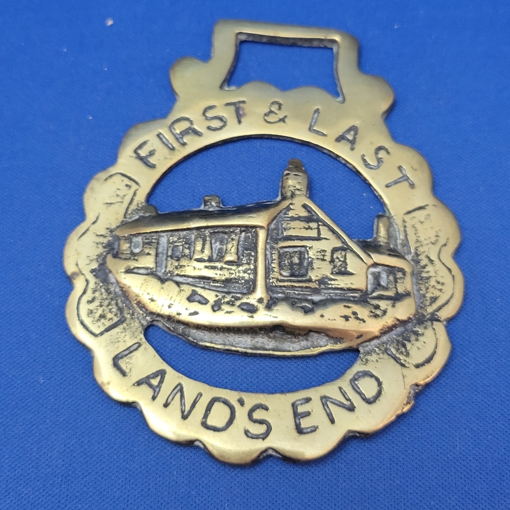 Vintage horse brass "Labds End, First and Last"
